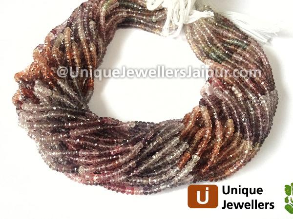 Multi Spinel Faceted Roundelle Beads